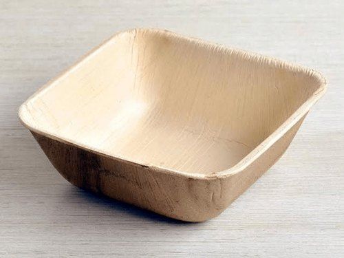 3 Inch Brown Areca Leaf Bowl With Square Shape And Easily Recyclable