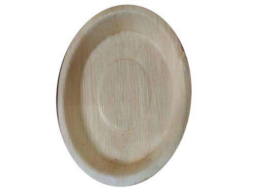 8 Inch Plain Arecanut Leaf Plate With Oval Shape And 100% Eco Friendly