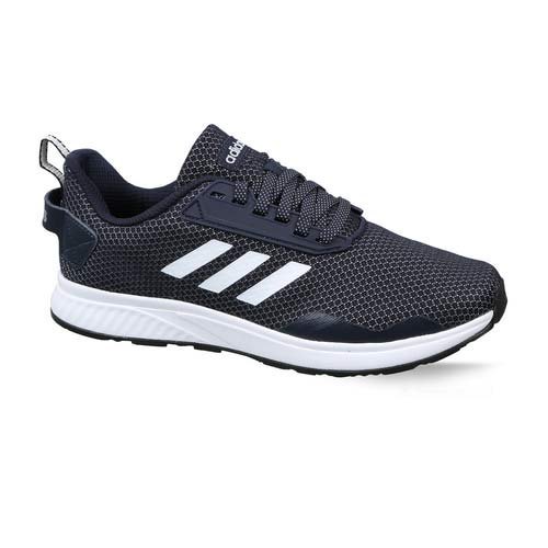 Black And White Color 3 Stripes Design Adidas Mens Shoes With Rubber Insole Heel Size: Medium