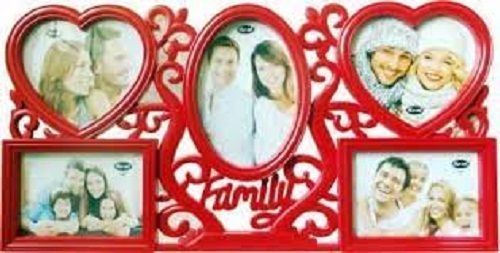 Decorative Showpieces Designer Red Family Photo Frame For Living And Drawing Room Plastic Comb Binding