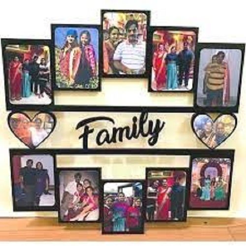 Decorative Showpieces Wall Mounted Designer Black Family Photo Frame  Plastic Comb Binding