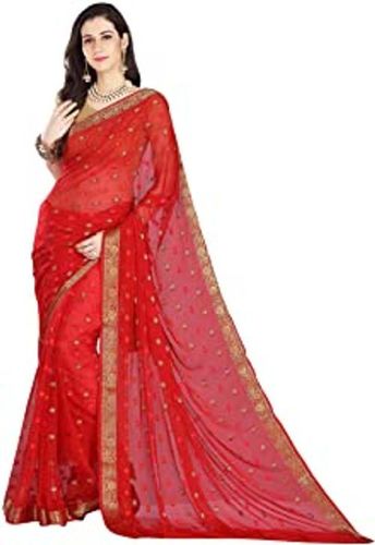 Designer Red Saree for party wear
