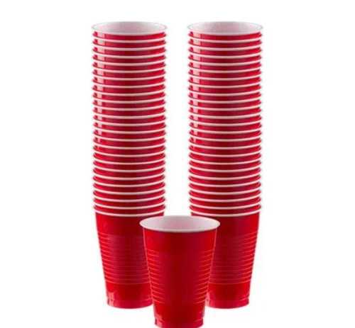 Plastic Disposable Biodegradable And Eco Friendly Plain Red Glasses For Parties