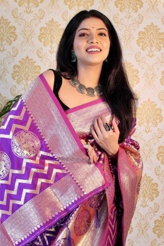 Silk Good Quality And Beautiful Designer Printed Saree For Weddings And Parties