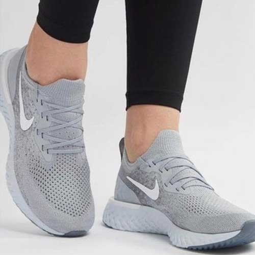 Grey Coor Mens Sports Shoes With Rubber Insole Materials And Lace Closure