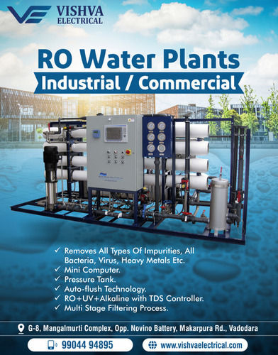 Industrial RO Water Treatment Plant - 1000LPH Processing Capacity, 99% Salt Rejection and 75% Recovery Rate from Multiple Water Sources