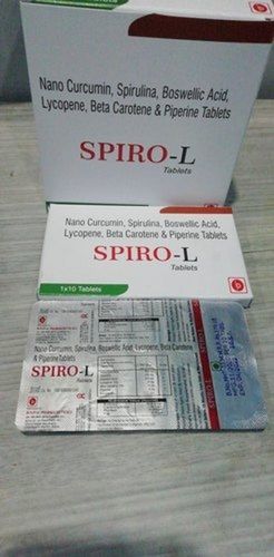 नैनो करक्यूमिन, स्पिरुलिना, बोसवेलिक एसिड, लाइकोपीन, बीटा कैरोटीन और पिपेरिन टैबलेट्स