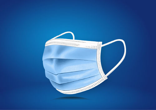 Soft Comfortable Material, Blue Color Non-Woven Two Ply Disposable Face Mask, For Hospital or Personal Use