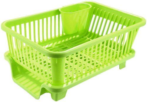 3 In 1 Large Durable Plastic Kitchen Tray With Green Color And Light Weight