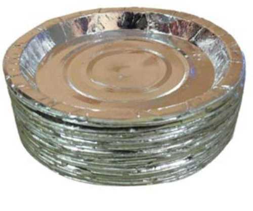 Environmentally Friendly Recycled Light Weight Silver Coated Round Disposable Paper Plate
