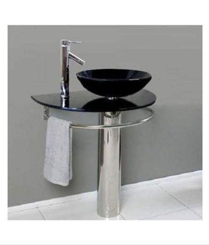 Glass Wall Mounted Round Wash Basin For Bathroom With Medium Sizes