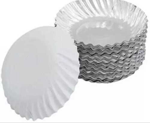 Light Weight Recycled Biodegradable And Eco Friendly Silver Coated Round Paper Plates