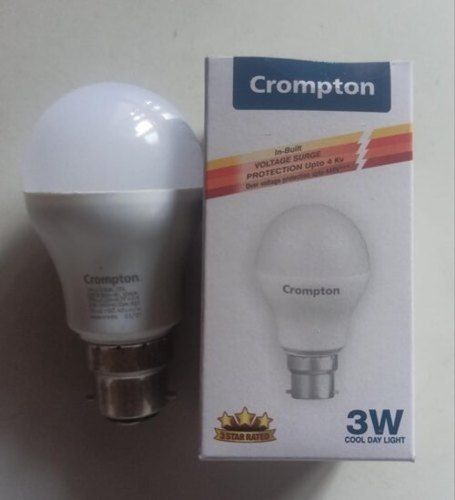 Long Life 3 Watt Cool Daylight Round Shape Led Bulb For Home, Office, Hotel Body Material: Aluminum