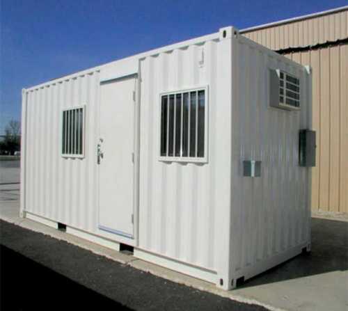 Rectangle Container Office Cabin In Stainless Steel Body And White Color Roof Material: Metal