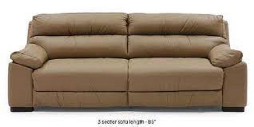 Stain Resistance Comfortable Long Durable Rectangular Brown Leather Two Seater Sofa