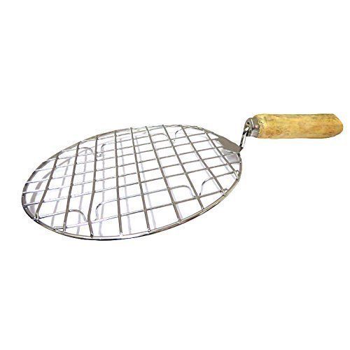 Ceramic Stainless Steel Long Durable Silver Papad Roaster For Home And Restaurants