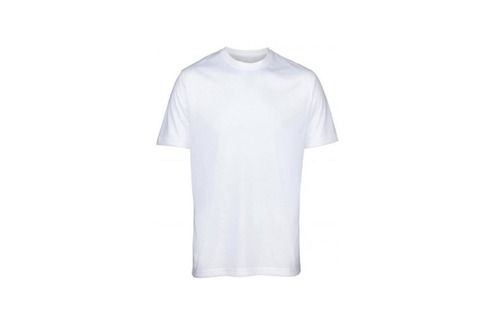 White Round Neck With Half Sleeves Cotton Mens T Shirt, Easy To Wash Age Group: 18+