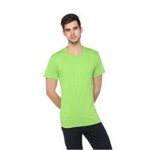 Comfortable And Best Quality Half Sleeves Green Color Men T-Shirt 