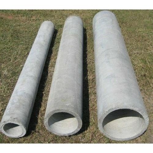 Grey Rcc Round Cement Pipes Thickness 40mm Size 2 Meter For Water Drainage