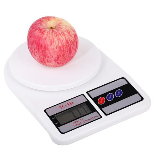 White Heavy-Duty Steel Battery Operated Electronic Platform Weighing Scale