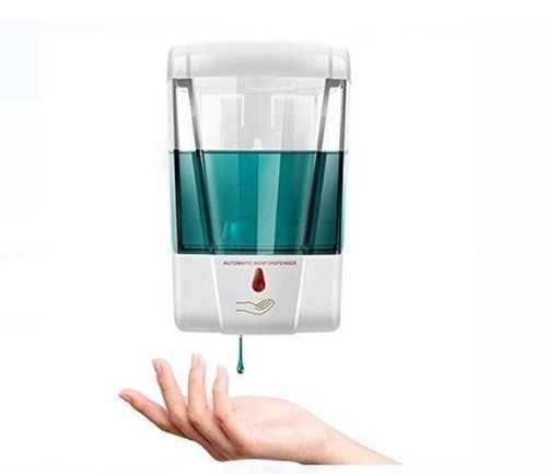 White Wall Mounted Automatic Hand Sanitizer Dispenser, Capacity 600 Ml
