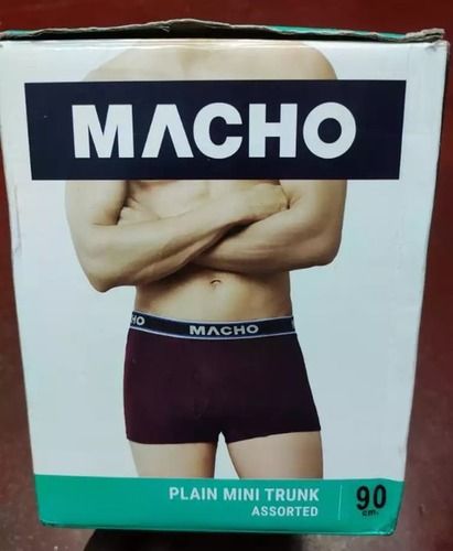 Macho Men's Plain Long Trunk - (Pack of 6) (90)
