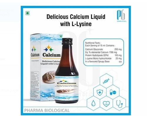 Delicious Calcium Liquid With L-Lysine Syrup General Medicines