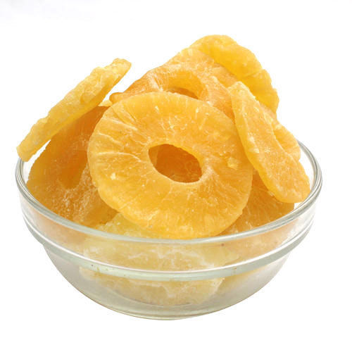 Open Air High Concentration Of Vitamins And Minerals Yellow Round Shape Dehydrated Pineapple