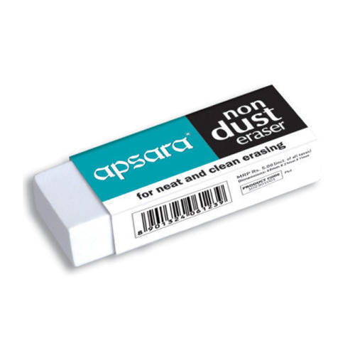 White Rectangular Shape Soft Student Friendly And Easy To Use Apsara Non Dust Erasers