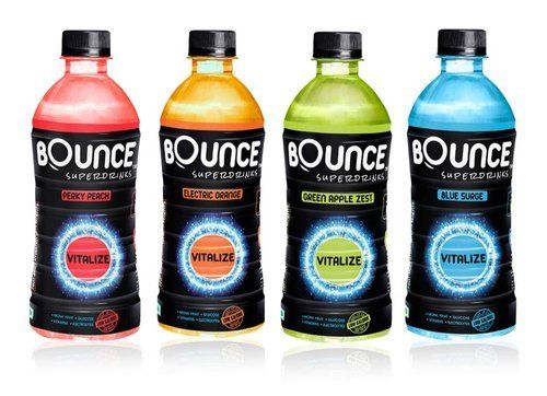 Bounce Superdrinks Mixed Pack Of Blue Surge, Perky Peach, Electric Orange, Green Apple, 500 Ml Each (Combo Of 4) 