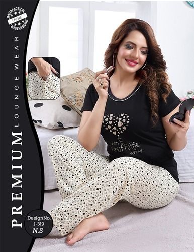 Vary Charvi Attractive Heavy Hosiery Cotton Printed Nightwear Set