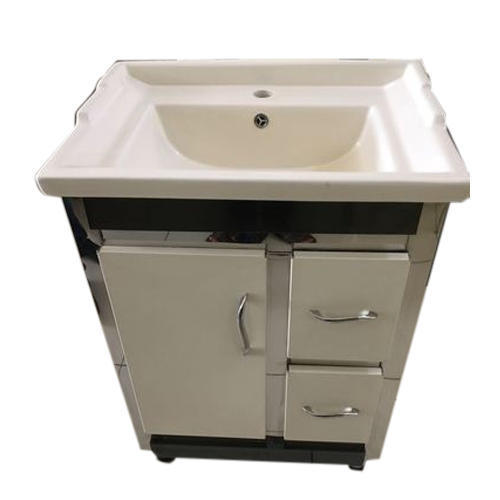 Floor Mount White PVC Basin Cabinet