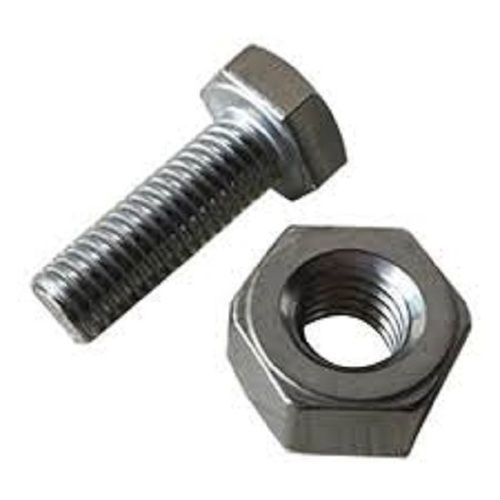 High Strength And Corrosion Resistance Silver Mild Steel Nut Bolt For Construction Use