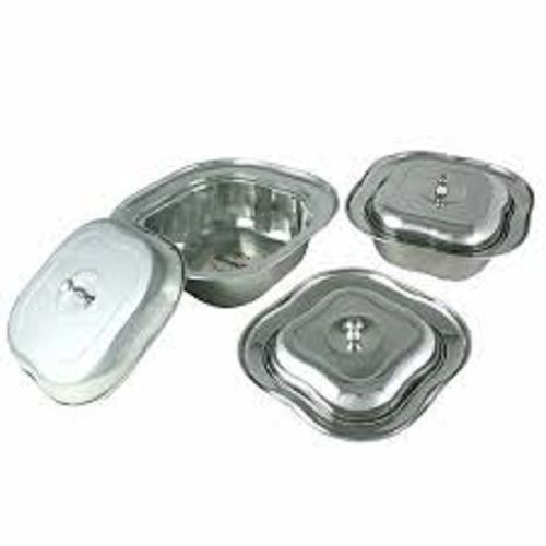 Long Durable And Strong Stainless Steel Fancy Table Dish For Ingredients Storage