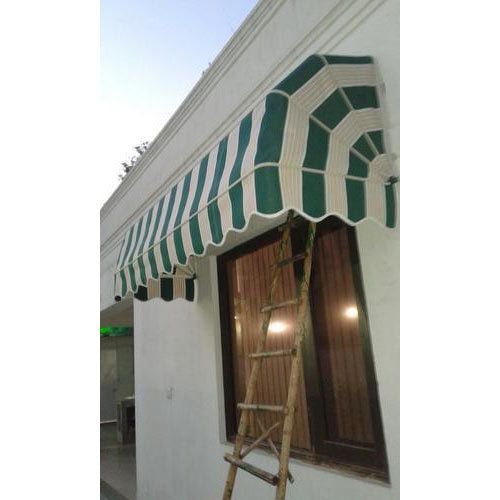 Protection Of Sun Rain Steel And Polyester Multicolor Striped Window Awnings For Outdoor Design Type: Customized