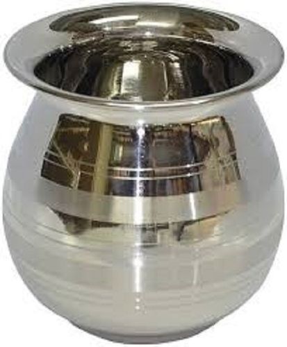 Silver Chrome Finished Heavy-Duty Stainless Steel Lota For Carry Water And Other Drinks