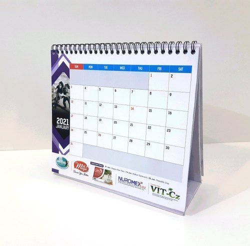 White Best Quality Art Paper Digital Calendar Printing Service at Best