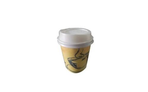 250ml Printed Thermocol Coffee Cup With Plastic Lid, Used To Served Hot Coffee