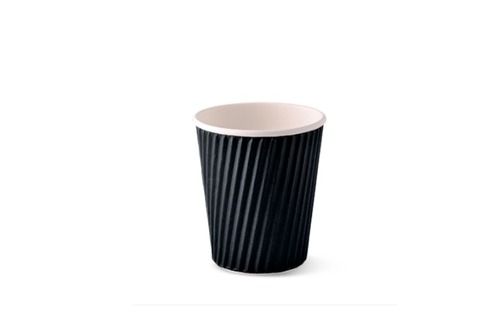 Black Color Disposable Ripple Paper Cup, Used In Parties And Events, 240 Ml