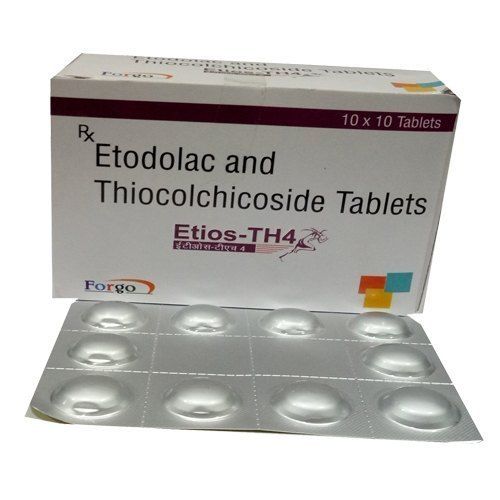 Etios-Th4 Etodolac And Thiocolchicoside Tablet, 10X10 Blister Pack Age Group: Adult