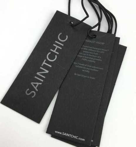 Light Weight Eco Friendly Recyclable Black Paper Garment Printed Hang Tag