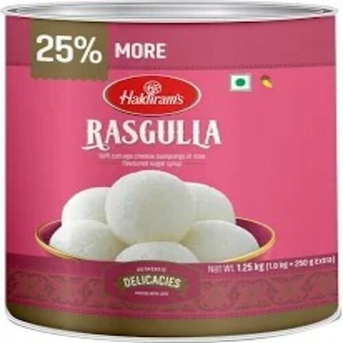 Longer Shelf Life Premium Grade Haldiram'S Delicious Rasgulla 1.25 Kg 1 Tin