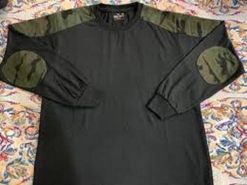 Regular Fit Round Neck And Full Sleeves Dark Green Polyester Cotton Mens T Shirt Age Group: 18-25