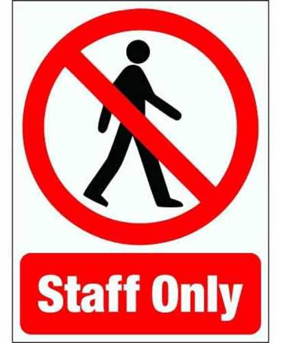 Vary Staff Only Glow Sign Boards For Commercial Places, Offices