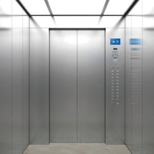 Matte Lamination Stainless Steel Sliding Door Passenger Elevator, 6-8 Max. Persons Capacity