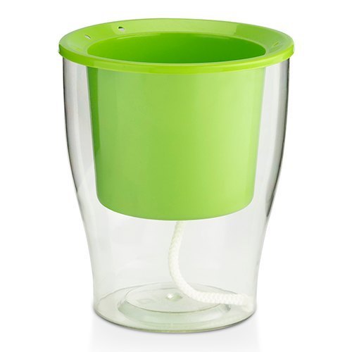 सफेद और हरे रंग के गोल पॉलीप्रोपाइलीन इनडोर और आउटडोर सजावटी फ्लावर पॉट्स बॉटम डायमीटर: 1 इंच (इंच)