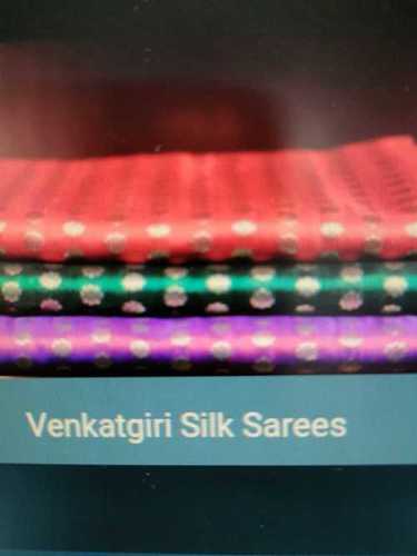 Handloom Venkatgiri Silk Sarees With Blouse Piece, 6.3 Meter, Available In Various Color