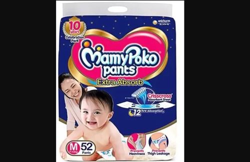 Light Weight Mamypoko Medium Size Extra Absorb Diaper For Baby, 52 Pants