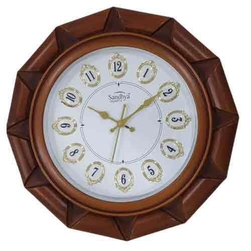 Stylish And Good Quality Round Shape Plastic Decorative Home Wall Clock, 16 Inch  Gender: Unisex