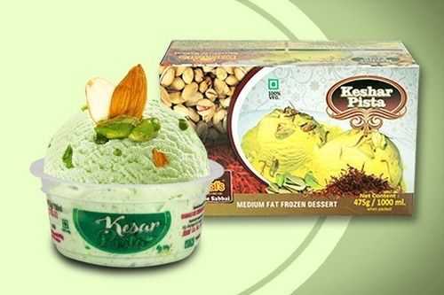 Sweet And Tasty Kesar Pista Ice Cream Medium Fat Frozen Dessert